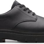 Scarpe Clarks Ragazzi Pelle Nera Stringate Tacco Piatto-0