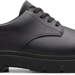 Scarpe Clarks Ragazzi Pelle Nera Stringate Tacco Piatto-0