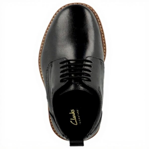 Clarks Aldwin Lace Scarpe Uomo Pelle Nera Stringate Basse