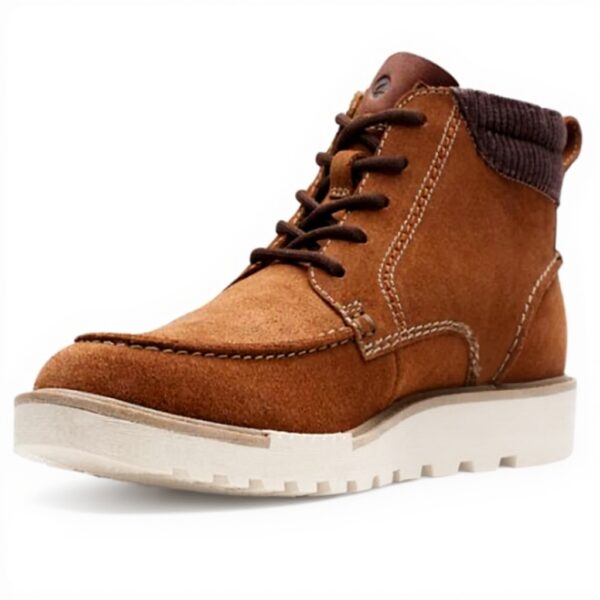 Clarks Barnes Mid Stivali Uomo Suede Comodità Cushion Plus