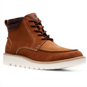 Clarks Barnes Mid Stivali Uomo Suede Comodità Cushion Plus
