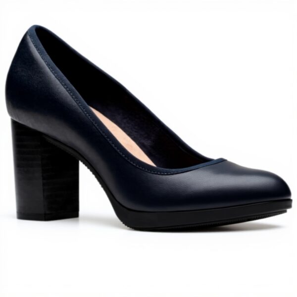 Clarks Bayla Carly Scarpe Tacco Donna Pelle Blu Navy 36 EU