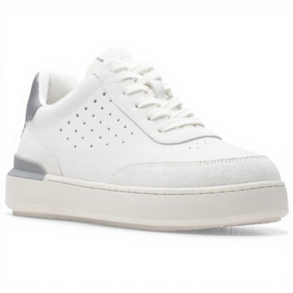 Clarks Courtlite Run Sneaker Uomo Nabuk Bianco Comfort