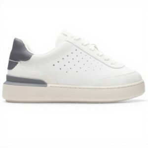 Clarks Courtlite Run Sneaker Uomo Nabuk Bianco Comfort