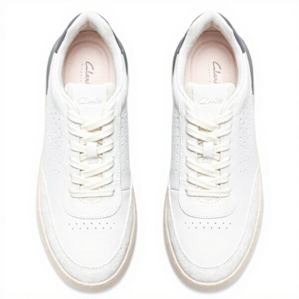Clarks Courtlite Run Sneaker Uomo Nabuk Bianco Comfort