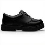 Clarks Lorcam Edge Stivali Bambini Pelle Nera Lacci