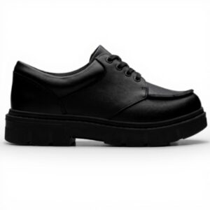 Clarks Lorcam Edge Stivali Bambini Pelle Nera Lacci