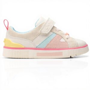 Scarpe Clarks Oslo Bright K Bambini Lacci Pelle Bianco
