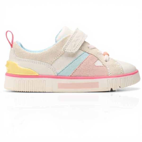 Scarpe Clarks Oslo Bright K Bambini Lacci Pelle Bianco