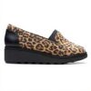 Clarks Sharon Dolly Mocassino Donna Leopard Suede Comodo
