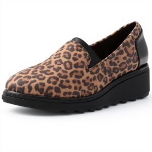 Clarks Sharon Dolly Mocassino Donna Leopard Suede Comodo
