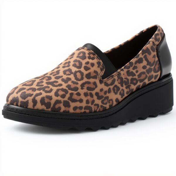 Clarks Sharon Dolly Mocassino Donna Leopard Suede Comodo