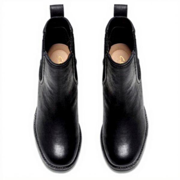 Stivali Chelsea Donna Clarks Pelle Nera Top Chamberly