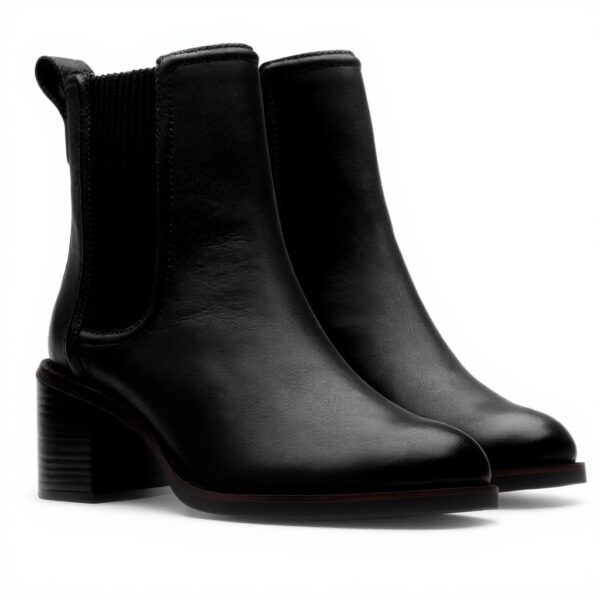 Stivali Chelsea Donna Clarks Pelle Nera Top Chamberly