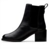 Stivali Chelsea Donna Clarks Pelle Nera Top Chamberly