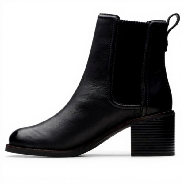 Stivali Chelsea Donna Clarks Pelle Nera Top Chamberly