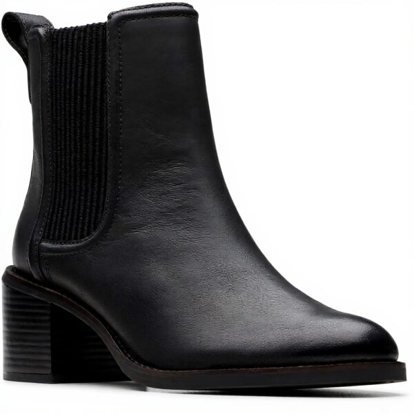 Stivali Chelsea Donna Clarks Pelle Nera Top Chamberly