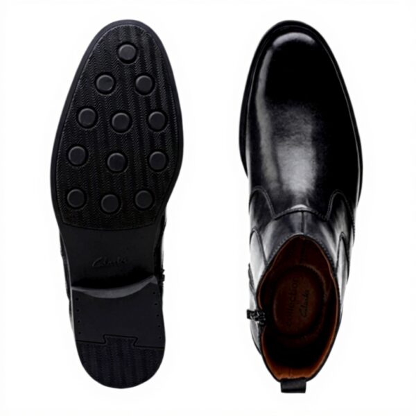 Stivaletto Uomo Clarks Whiddon Zip Impermeabile Pelle Nera