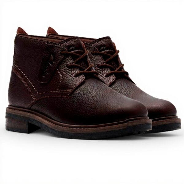 Scarpe Chukka Uomo Newford Mid WP Clarks Marrone Pelle