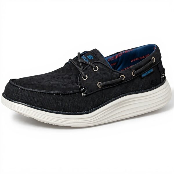 Skechers Status 2.0 Lorano Mocassini Uomo Tela Navy Canvas