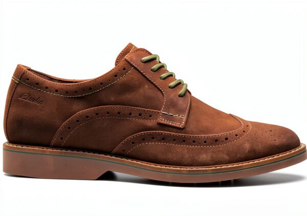 Clarks Scarpe Uomo Camoscio Marrone Scuro Stringhe Basse-3