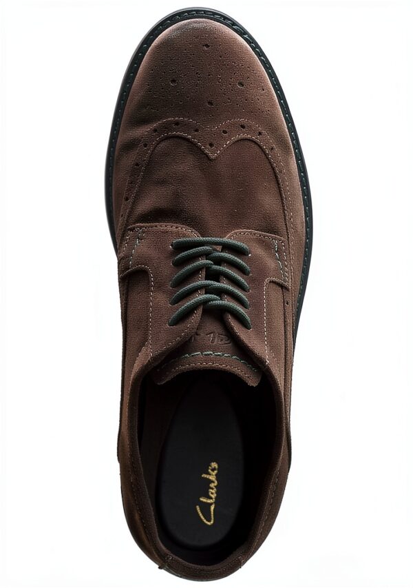 Clarks Scarpe Uomo Camoscio Marrone Scuro Stringhe Basse-4
