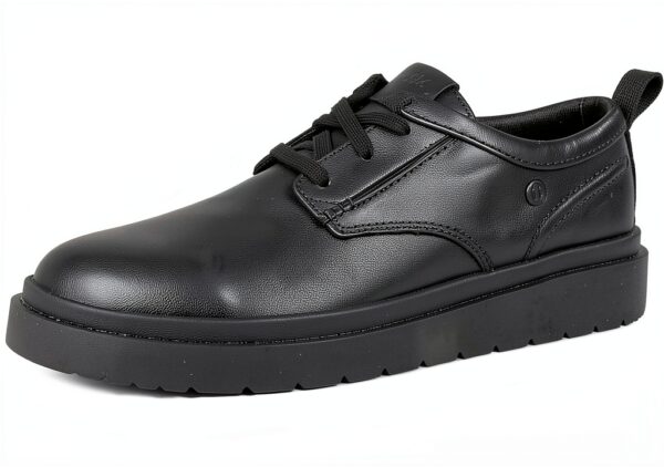 Clarks Polden Lace Black Leather Scarpe Uomo Comode-3