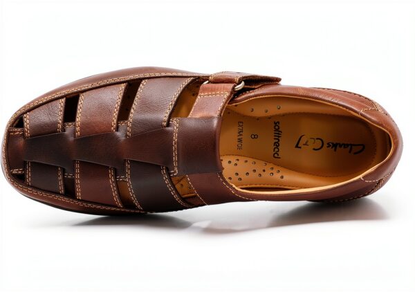 Clarks Pantofole Uomo Marrone Mahogany Leather Comode-5