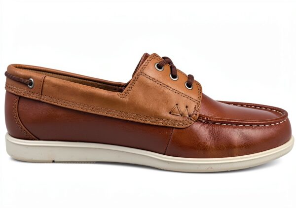 Scarpe da barca Clarks uomo pelle suola EVA lacci regolabili-2