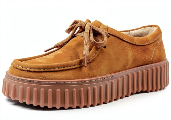 Clarks Scarpe Oxford Donna Pelle Nubuck Marrone Chiaro-3
